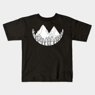 The mountain tree line Kids T-Shirt